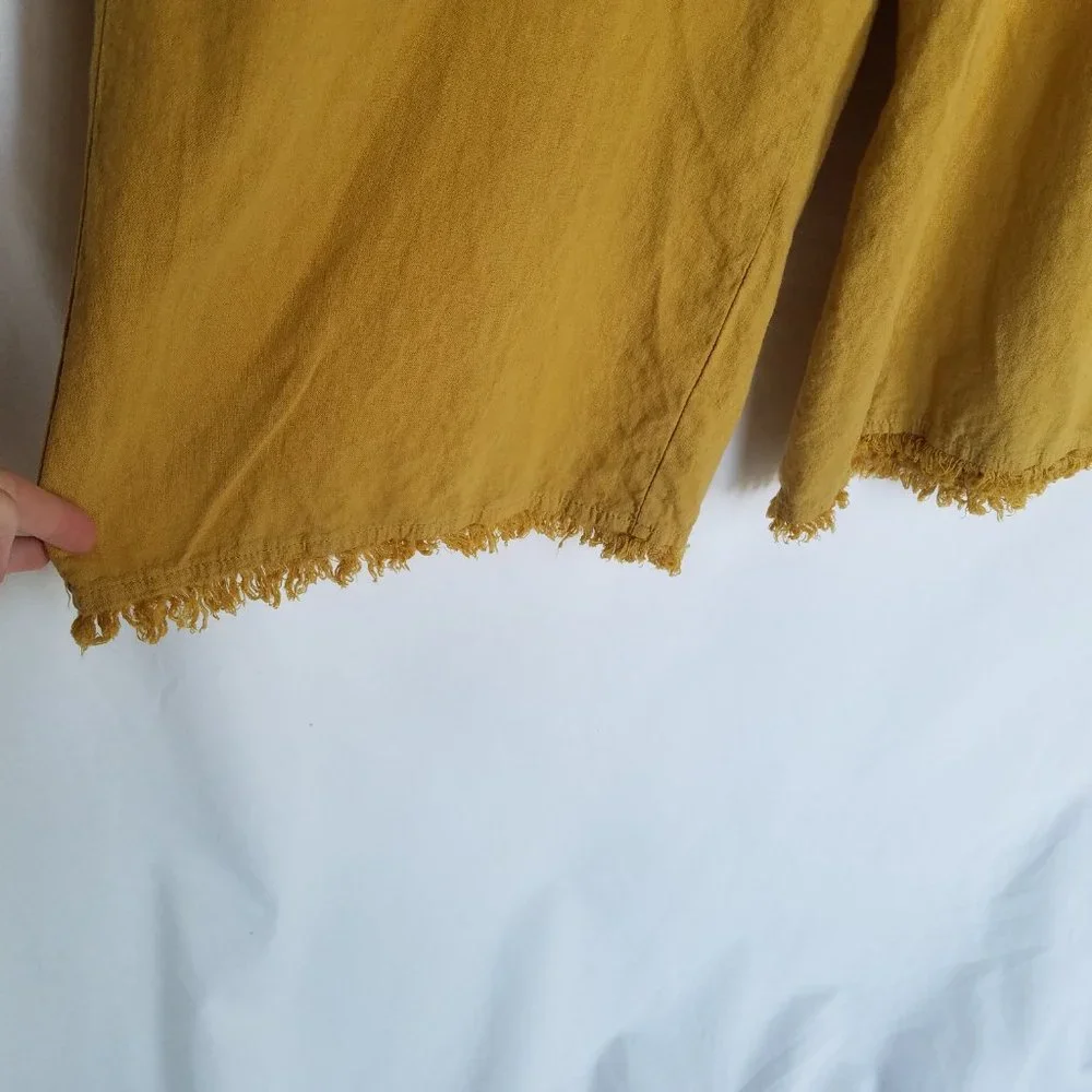 Thread & Supply Mustard Yellow Wide Leg Crop Pants - Picture 11 of 11